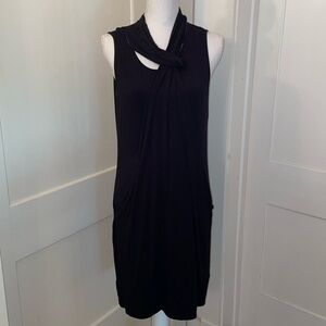 Mock Neck Little Black Dress
